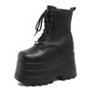 Fashion Cosplay Platform Boots Women'S Chunky Sole Height Increasing Boots Waterproof Leather Gothic Short Boots For Big Size