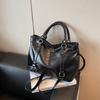 Korea Retro Large-capacity Senior Sense of Molding Soft and Durable Fashion Exquisite Novel Light Luxury Commuter Slanting Cross Shoulder Handbag