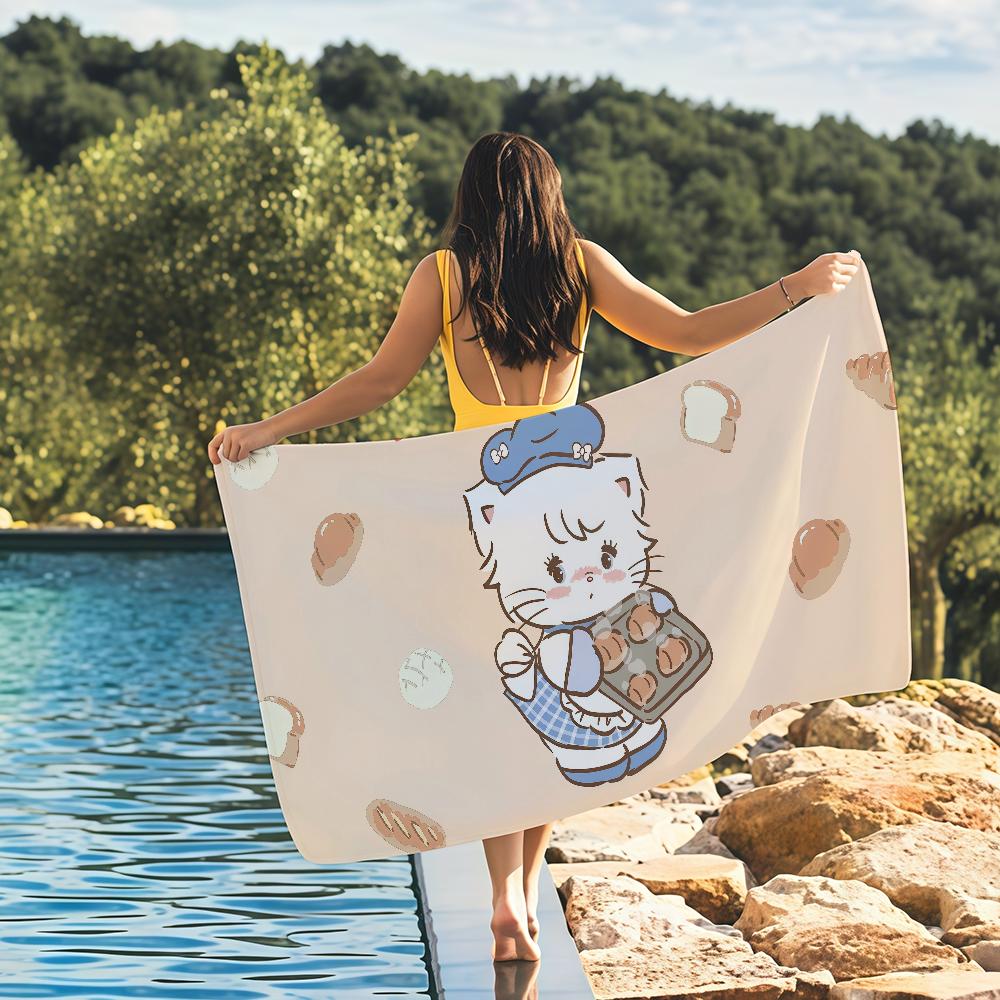 Cartoon Mikko Cat Cute Towel Quick Drying Beach Towels Are Suitable For Swimming Pools Camping Yoga And The Gym