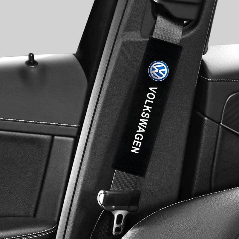 2pcs Car Seat Belt Pad Safety Strap Shoulder Cover Soft Mat For VW Volkswagen Jetta Polo Touran Golf PassatLP10