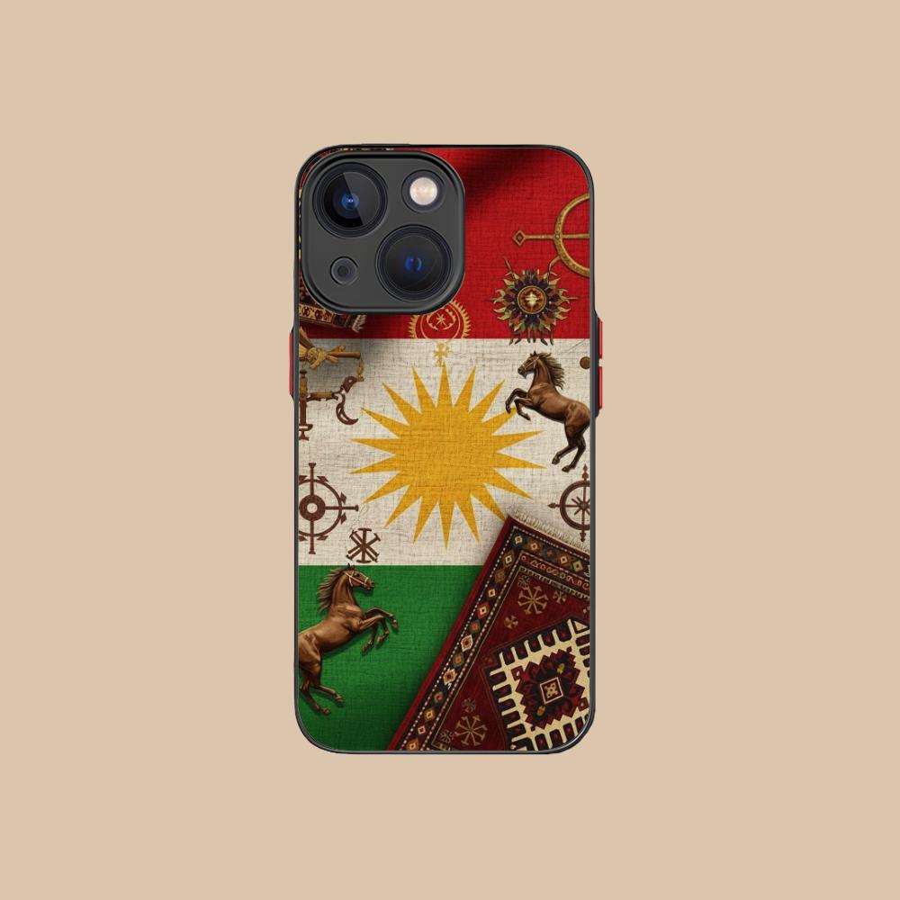 Kurdistan Flag Silicone Mobile Phone Case for iPhone 17 16 15 14 13 12 11 X XR XS Air Pro Max Plus Mini Colorful Cover