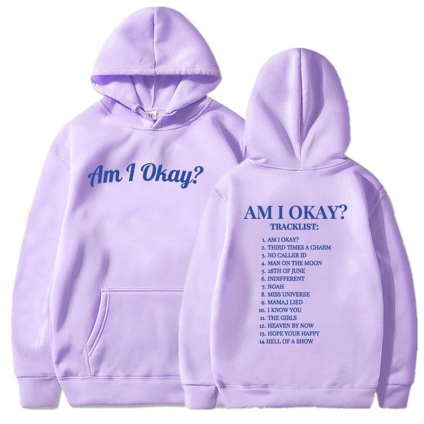 Am I Okay Album Grafik-Hoodies Megan Moroney Kleidung Langarm Winter Warme Sweatshirts Moletom Unisex Streetwear Print Hoodie