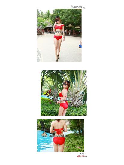 Korea Classic Solid Color Push-up Underwire Bikini Swimsuit - Versatile, Sexy and Slimming for Any Chest Size