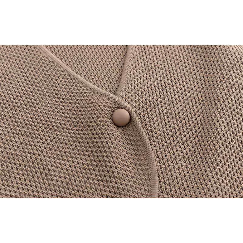 Plus Size Women's V-neck Hollow Out Sleeveless Tops Early Autumn Loose Knit Vest