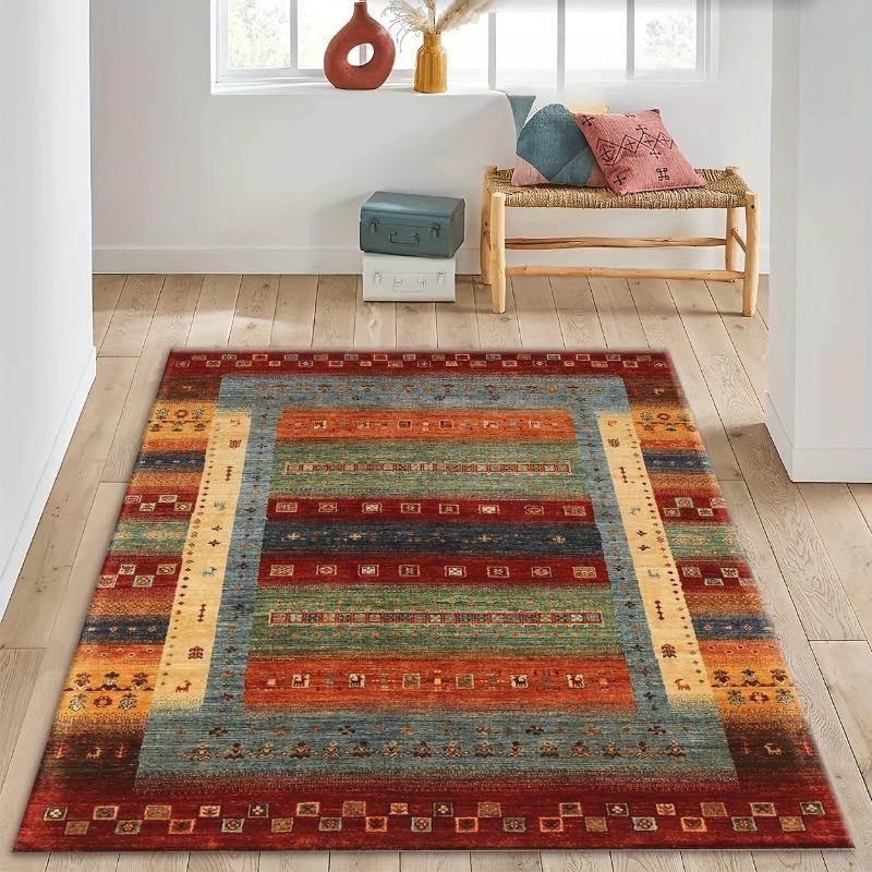 Bohemian Pattern Decorative Carpet Tribal Style Moroccan Luxury Persian Art Multi-style Rug Geometric Loop-pile Rug