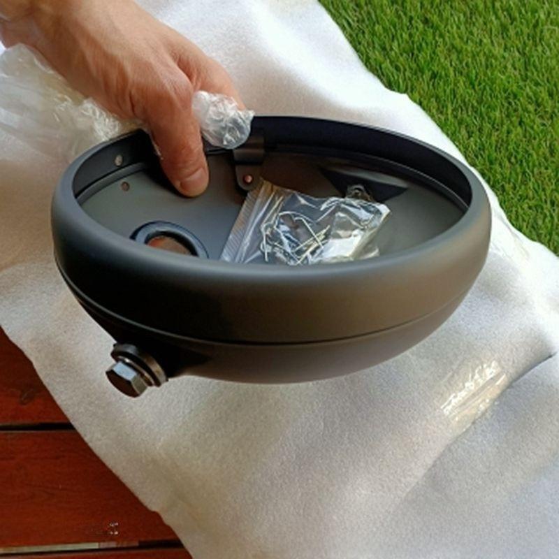 7 Inch Motorcycle Headlight Housing Alloy Matte Dark Finish Compatible with LED Lamps Providing Long Lasting Motorcycle Upgrade