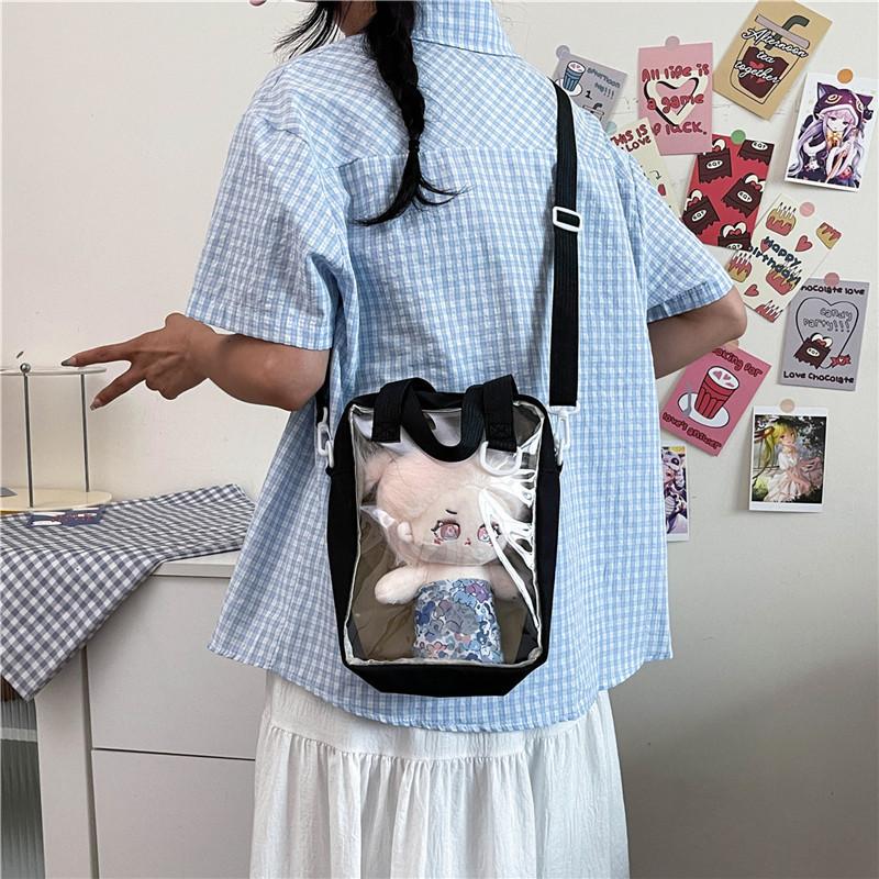 Cute Street Style Nylon Shoulder Bag For Students With Zipper Closure And Inner Pocket