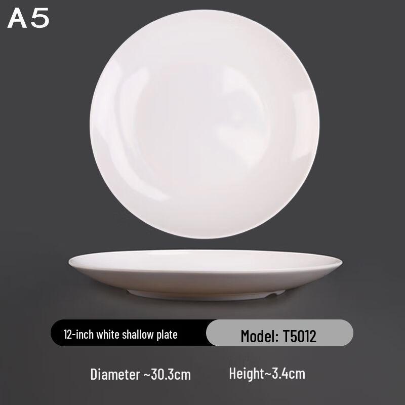 Ji Jun A5 Melamine 12-inch Shallow Serving Plates (30-Pack)