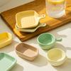 Creative Cream Wind Ceramic Dish Hotel Restaurant Household Sauce Dish Ceramic Flavor Dish With Handle Seasoning Dish Snack Dish