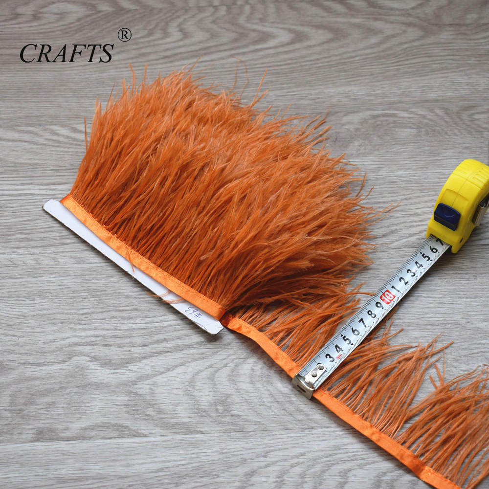 Feather2023 hot! Fluffy and beautiful 5-10M long ostrich hair feather trim cloth sideband 8-10cm wide / DIY sewing clothing accessories