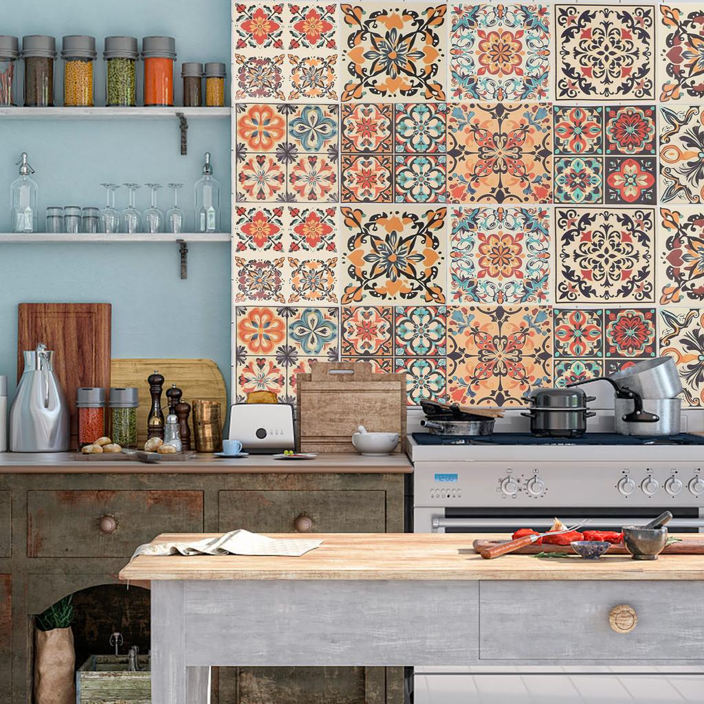 Kitchen Decoration Retro Tile Stickers Home Decor Solution