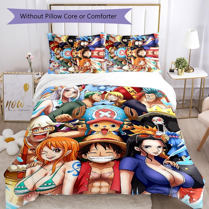ONE PIECE 3pcs Bedding Set Duvet Cover Closure Includes 1 Duvet Cover & 2 Pillowcases for All Seasons Bedroom Home Dorm Decor