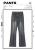 Calças Jeans Retas Largas Estilo Retro Hong Kong Lavadas Micro-Flare Comprimento Total para Homens e Mulheres - Calças Casuais de Trabalho