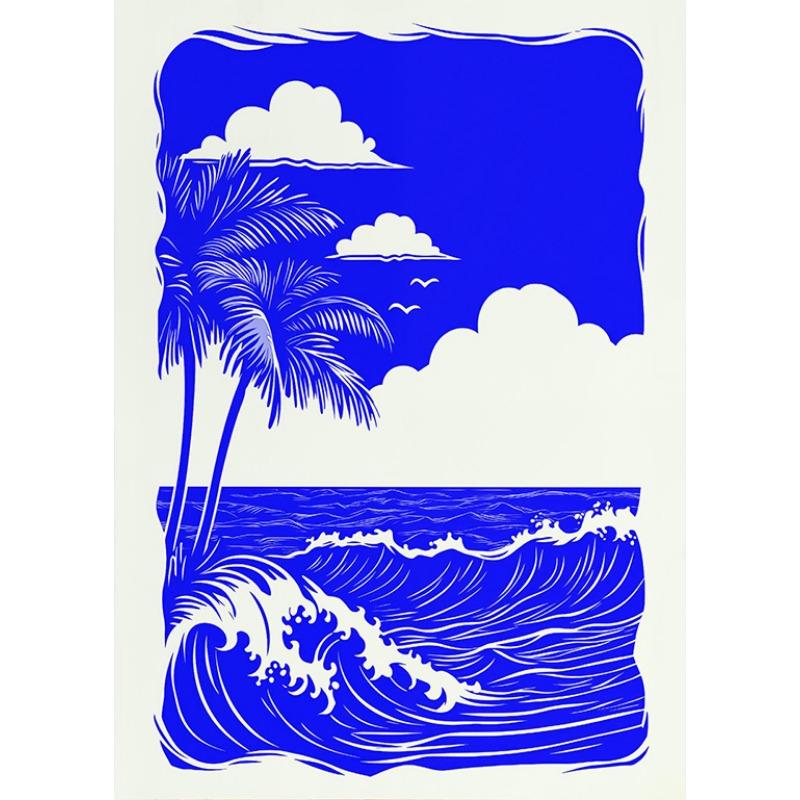 

Современный постер «Волна у побережья», Настенное искусство «Океанская волна», Принты картин с океаном, Декор для пляжного дома, Эстетичный декор с морскими волнами, Картина на холсте 21cm×30cm NoFrame