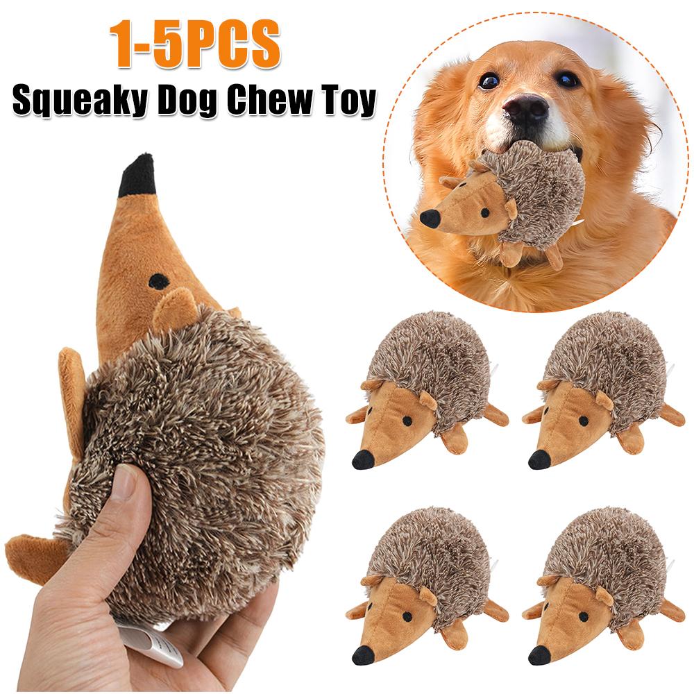 Pet Plush Interactive Toy Bite-Resistant Cartoon Hedgehog Pet Toy Dog Interactive Throwing Toy for Small Medium Size Dogs