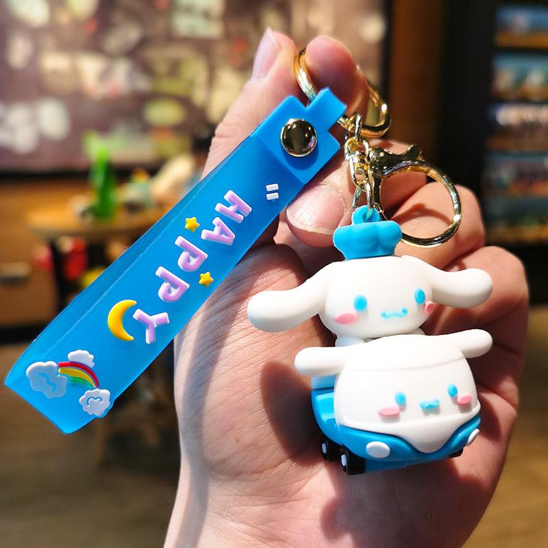 Tram Sanrio Kuromimi Keychain Cartoon Small Gift Doll Machine Car Keychain Gift Push Gift Cute Personalized Gifts Y2k Fashion