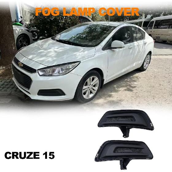MP&PV Auto Parts Front Bumper Fog Light Cover Set Left and Right, Fog Lamp Bezel Black Cover Trim Compatible with Chevrolet Chevy Cruze 2015