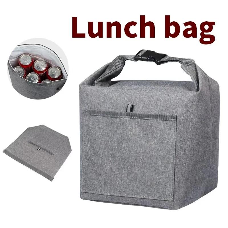 Portable Lunch Bag Insulation Bento Pack Handbag Fresh-keeping Pouch Dinner Container School Office Staff Food Storage Bag