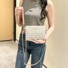 Fashion Hand-woven Straw Crossbody Bag Casual Large Capacity Beach Clutch Simple with Shoulder Strap Mobile Phone Bag Summer