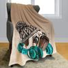 Colored Pug Fun Puppy Ultra Soft Lightweight Flannel Sofa Bed Blanket