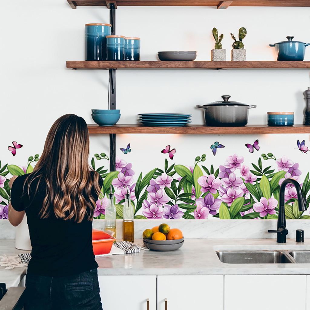 Inkjet Wandaufkleber Pflanze Blume Wandaufkleber Home Hintergrund Wandmalerei