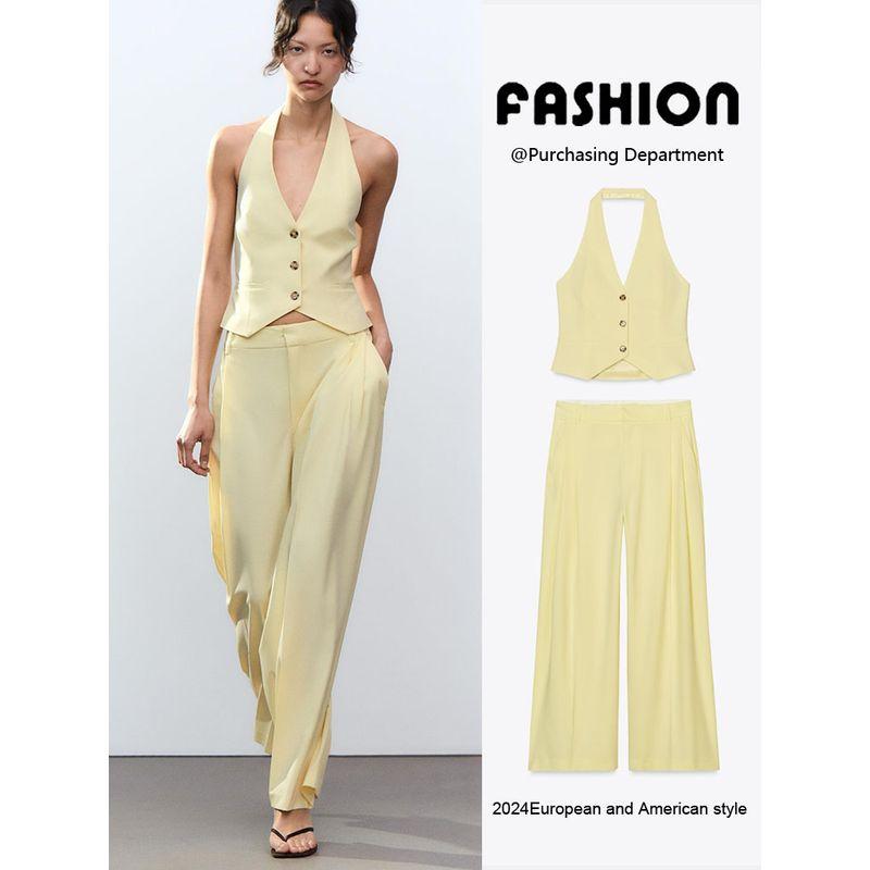 Za2025 Spring New Women Clothes Halter Collar Vest 2010832 570 Casual Pants 4661428 570
