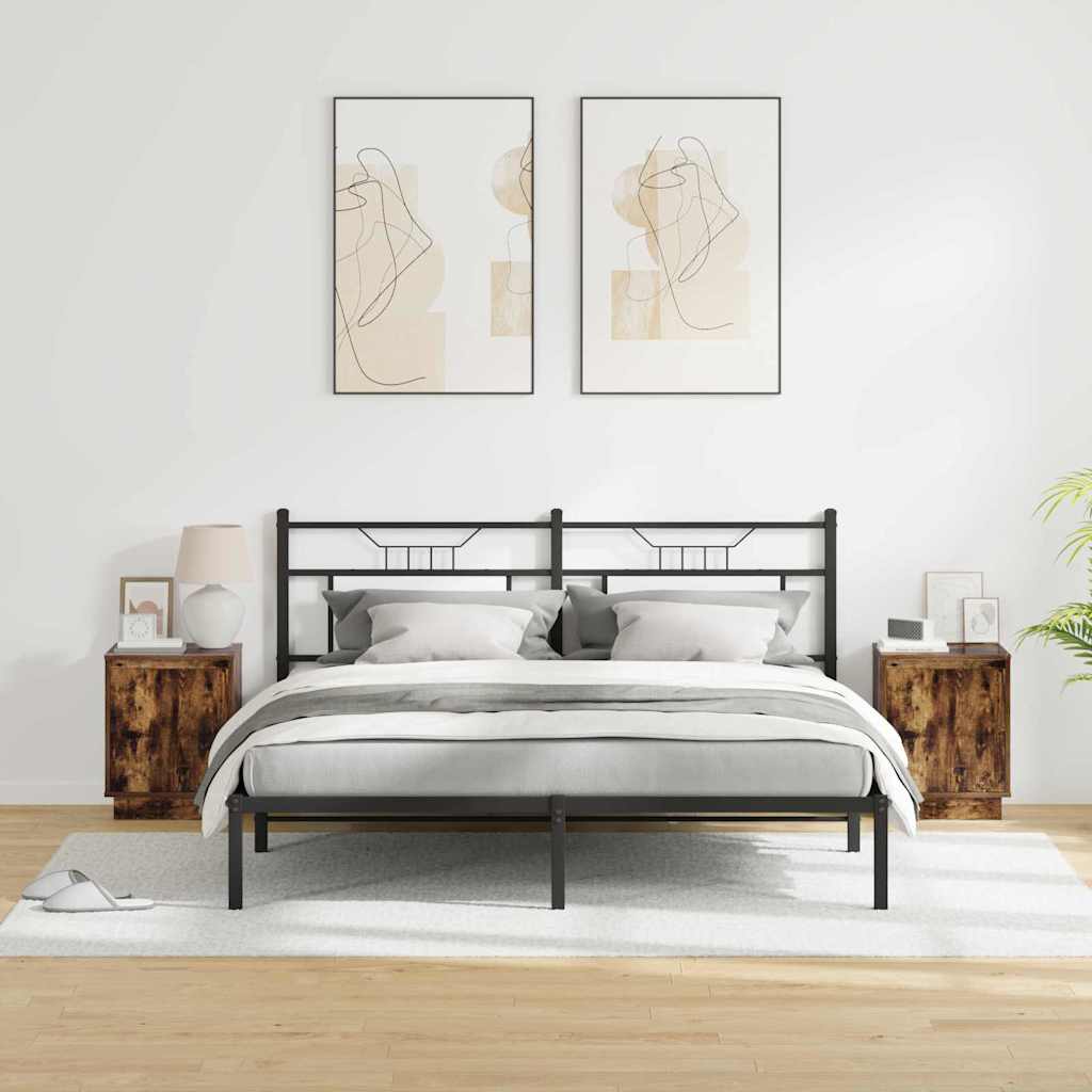 Nightstand with 2 pcs Smoked Oak 39 x 34.5 x 50 cm