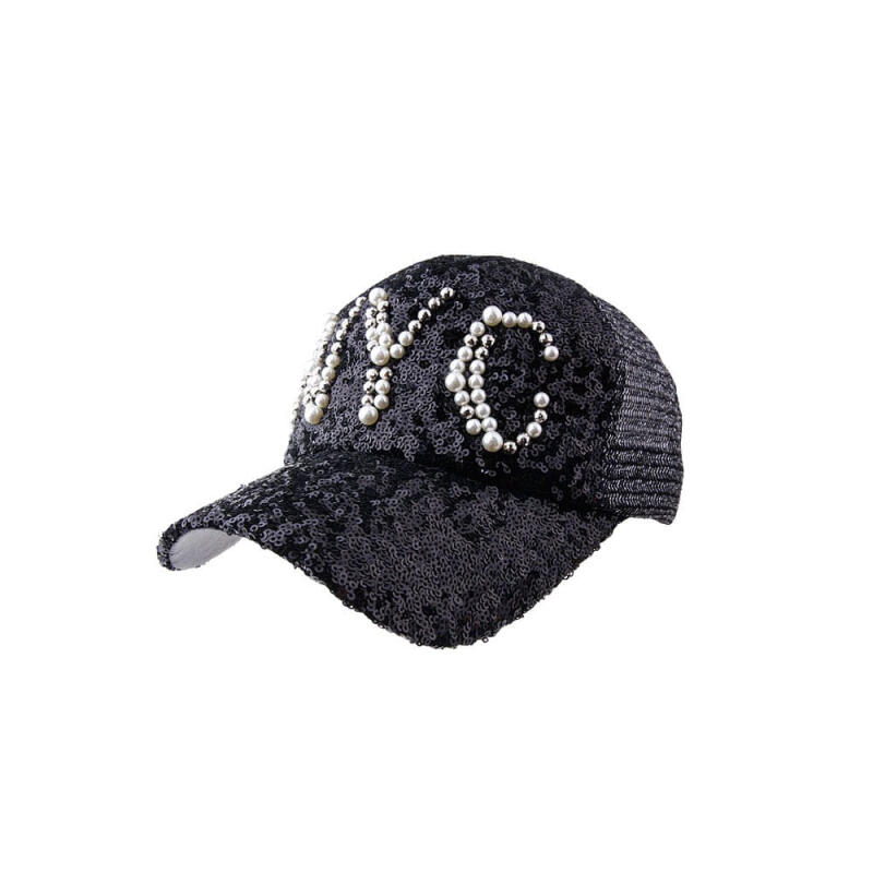 NYC Men s and Women s Summer Mesh Sequin Cap Silver