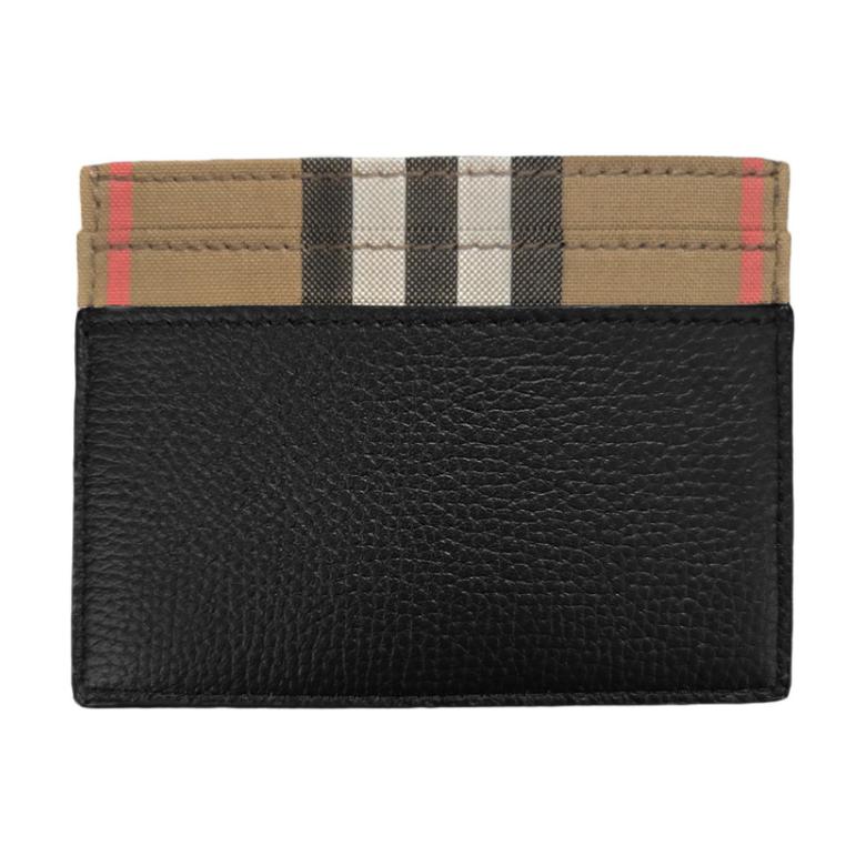 Burberry Classic Print Logo Leather Wallet Unisex And Couple Style Black
