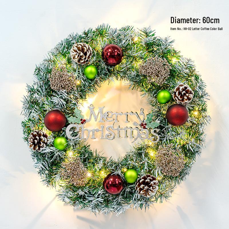 Festive Wreath: 40/50/60cm Artificial Christmas Decorations for Windows, Doors, and Trees