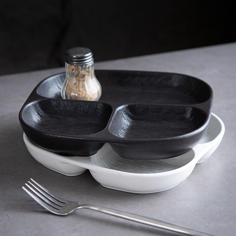 Ruhan 8.5-inch Compartmented Ceramic Diet Plate