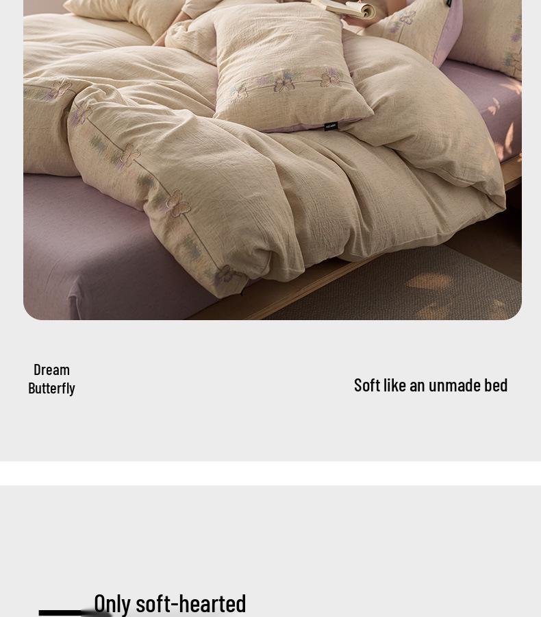 Luxurious Retro Tencel Cotton Linen Four-Piece Bedding Set - Lyocell & Pure Cotton Fitted Sheet for All Seasons