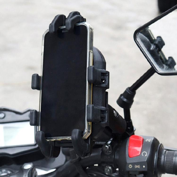 Motorcycle Phone Holder Vibration Damping System Universal Smartphone Clamp Quick Adjust Mount Shockproof For Bike