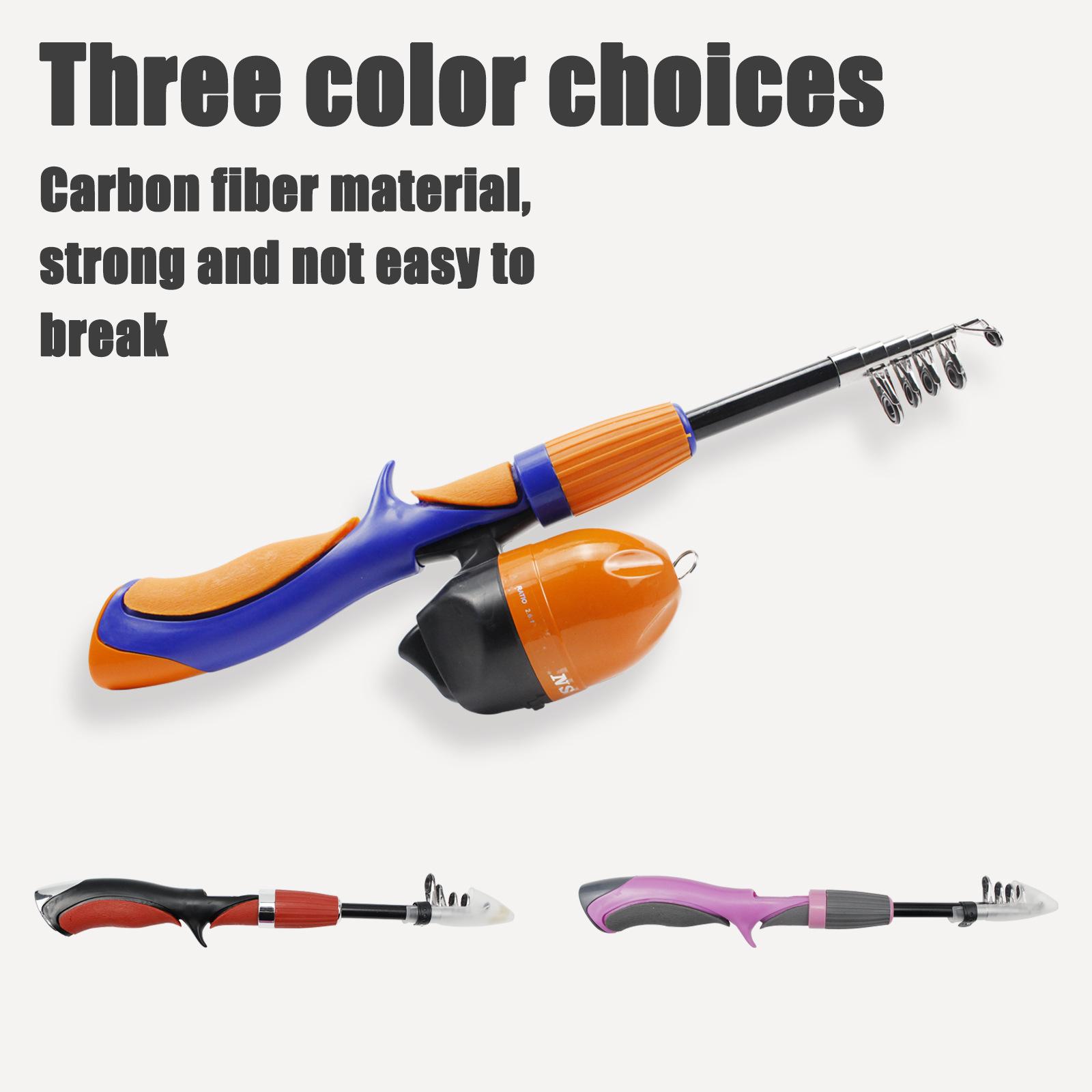 Telescopic Fishing Rod Spinning Rod And Kids Fishing Rod Lightweight Fiberglass Material Portable Design For Beginner Anglers красный