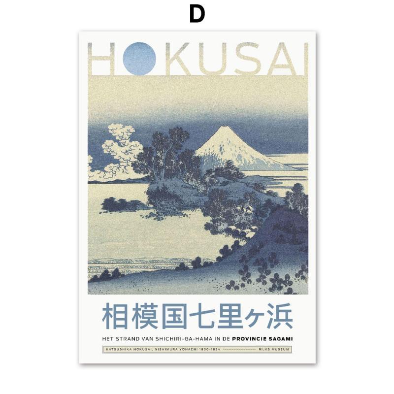 Vintage Hokusai Mount Fuji Deer Japan Landscape Posters And Prints Wall Art Canvas Painting Pictures For Living Room Home Decor