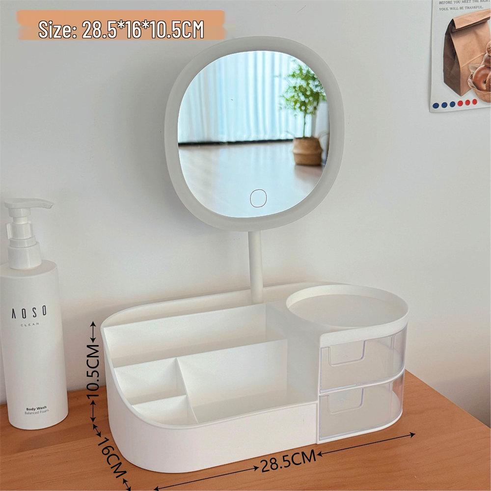 Multifunctional Makeup Organizer with Mirror and Skincare Storage