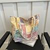 Colorful Canvas Tote Bag 2024 Spring New Trend Street Style Shoulder Bag