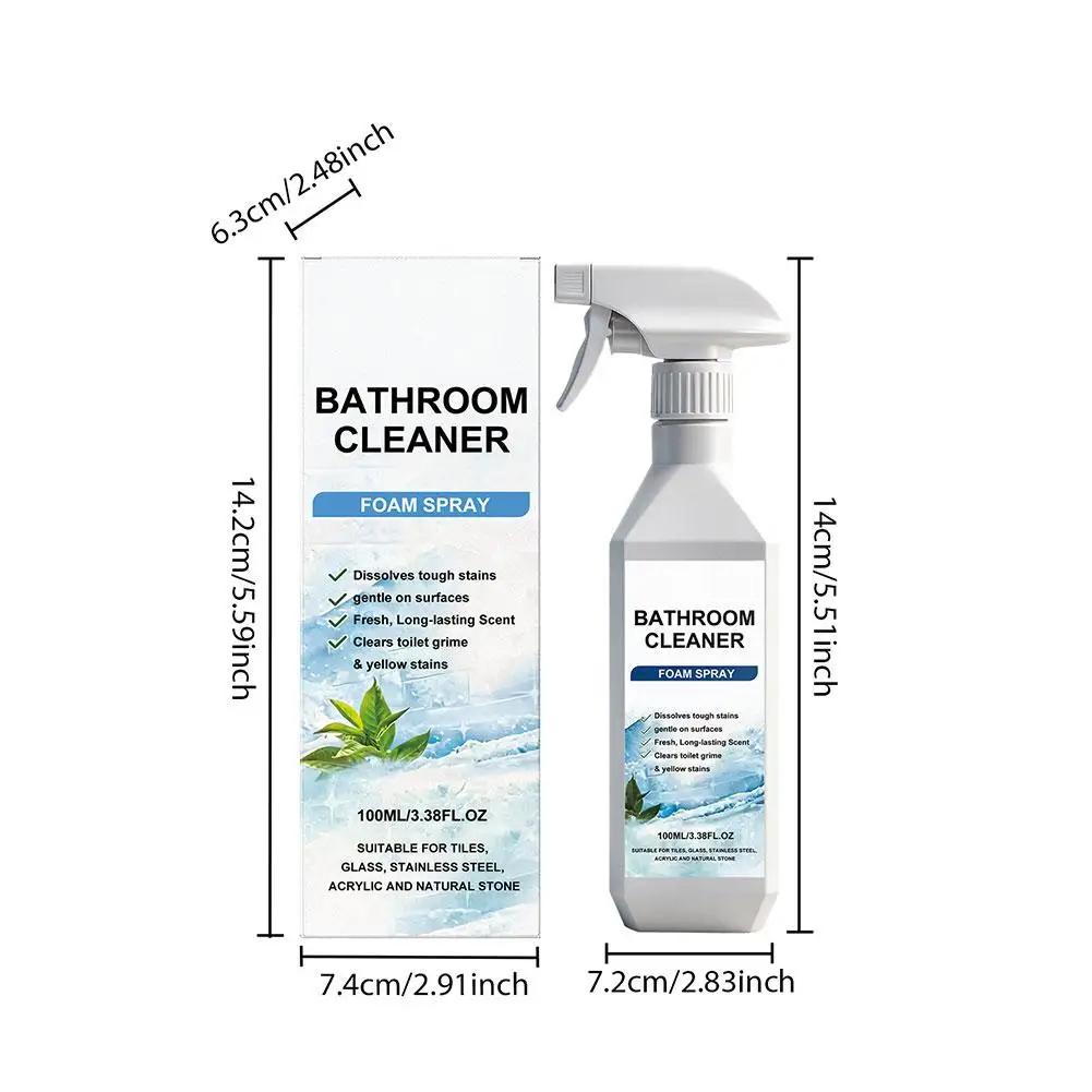 Powerful Bathroom Cleaner Spray Limescale Remover for Tiles Shower Glass & Taps Multi-purpose Stain Remover Fresh Scent 100ml