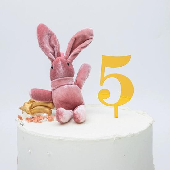 Numbers Birthday Cake Candle Holder Set Acrylic Cake Topper Reusable Party Cake Accessories for Birthdays Anniversaries Weddings