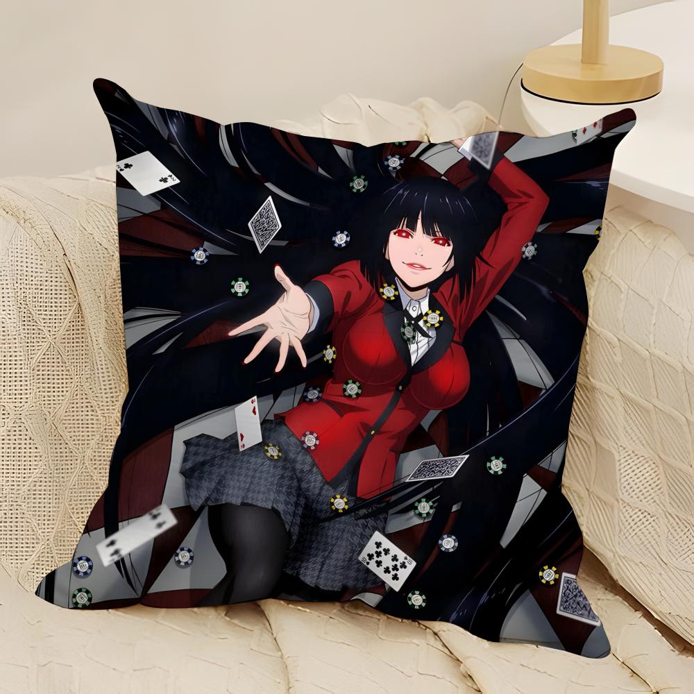 Anime Comics KKakegurui Yumeko Jabami Pillow Case Natural Linen DoubleSided Printing Sofa Home Decor Cushion Cover