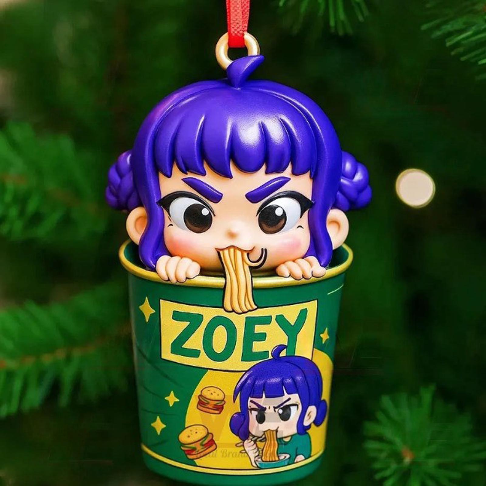2D New Ramen Cup Decoration Cartoon Acrylic Pendant One Size