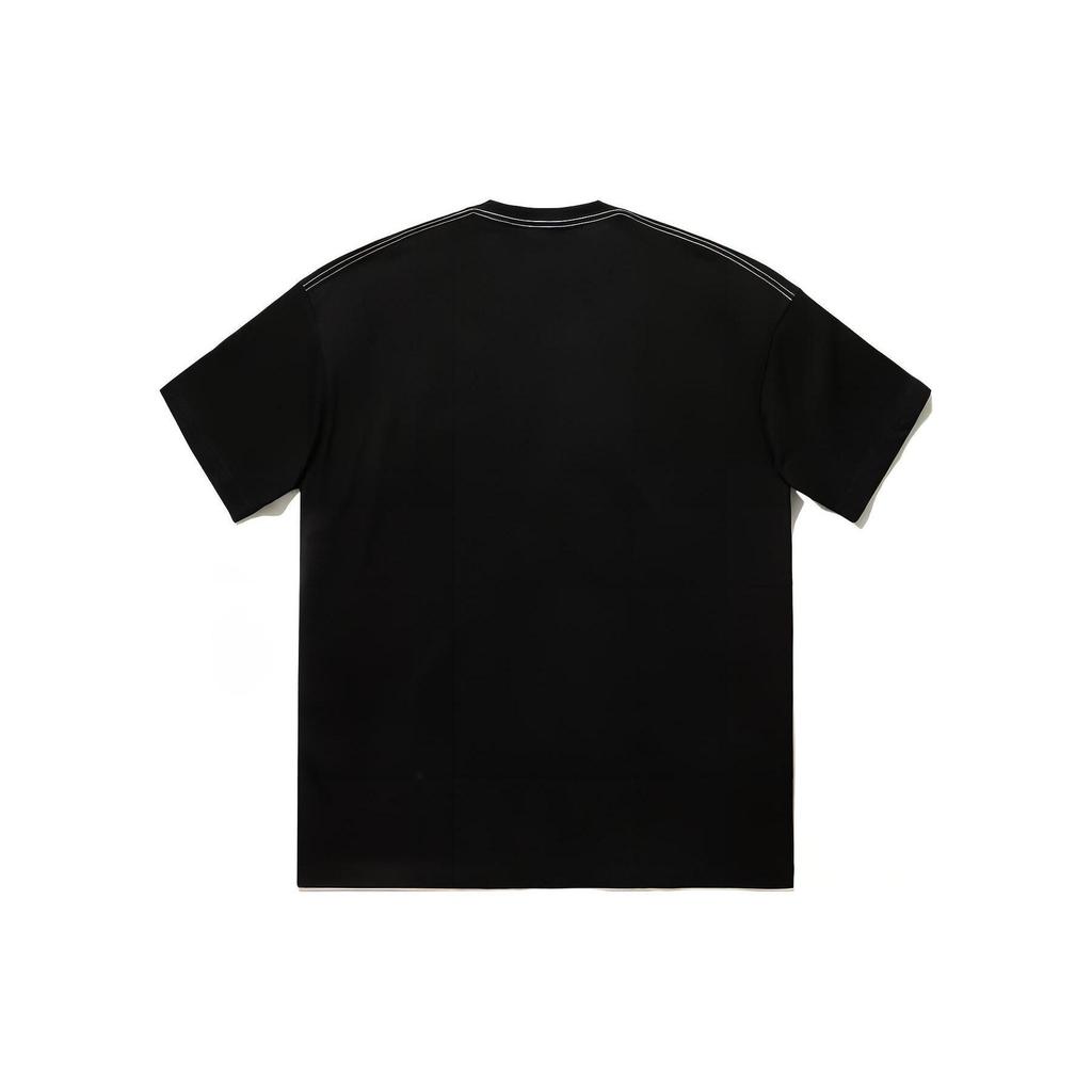 Li Ning T Shirts Unisex Black Crew Neck Moderate Straight Fit AHSU263-3