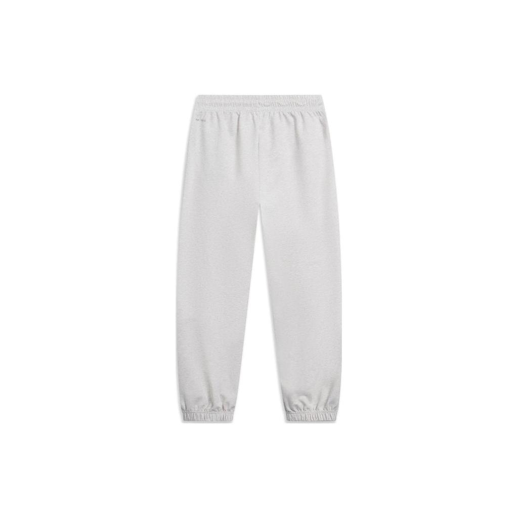 Li-Ning Letter Print Mid Waist Drawstring Straight Leg Knit Sweatpants Men Bottoms Gray AKLT305-5