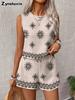 Ensemble Mode Femme Tendance Vintage Floral