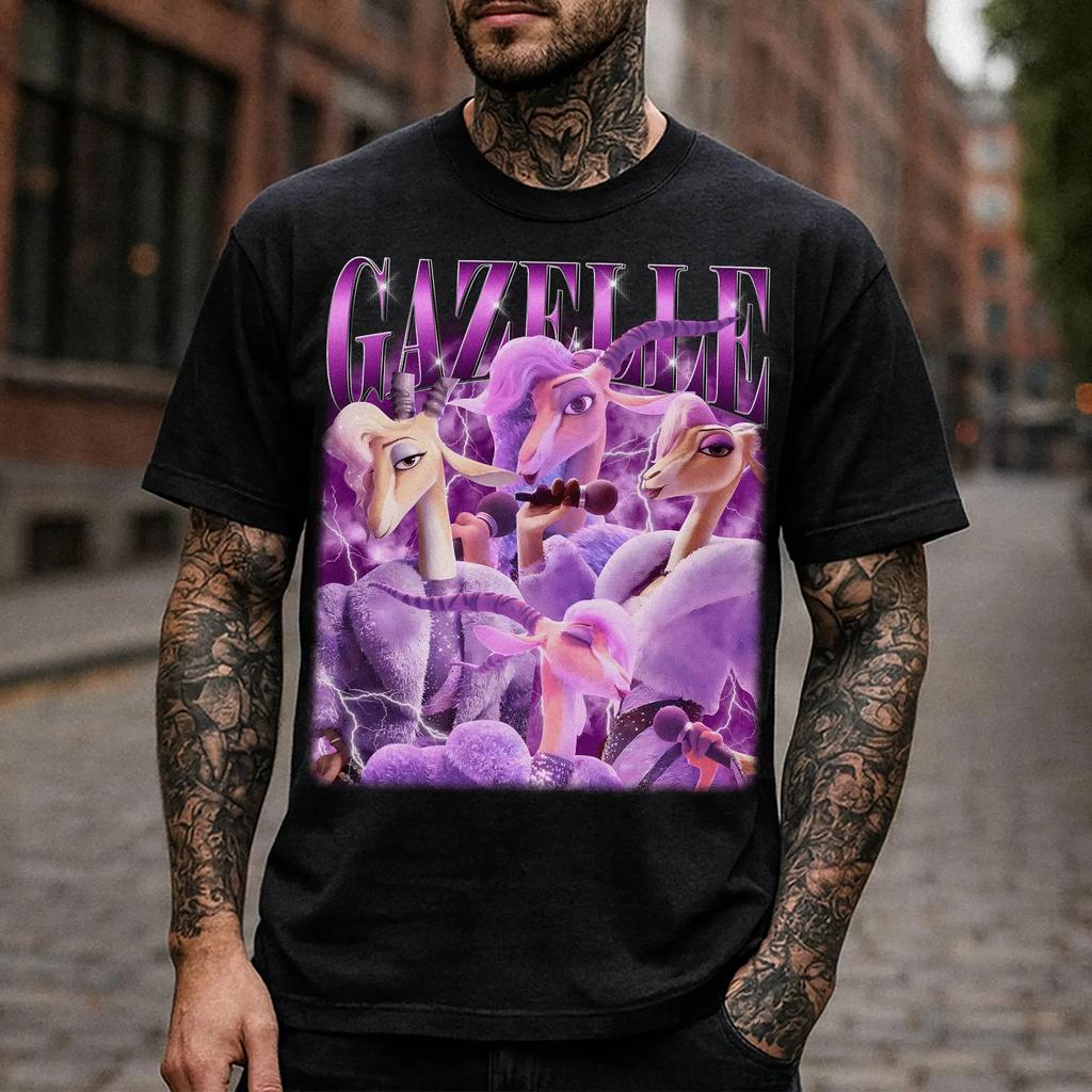Gazelle Printed Womens Tshirt SpringSummer Fashion Trend Pure Cotton Top Neutral Short Sleeve Tshirt