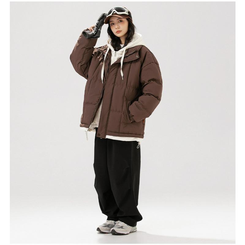 2025 Winter New Ins Hong Kong-style Cotton Jacket Men's Thickened Bread Suit Fake Two Loose Stand-up Collar Jackets Men's Trendy Padded Clothes