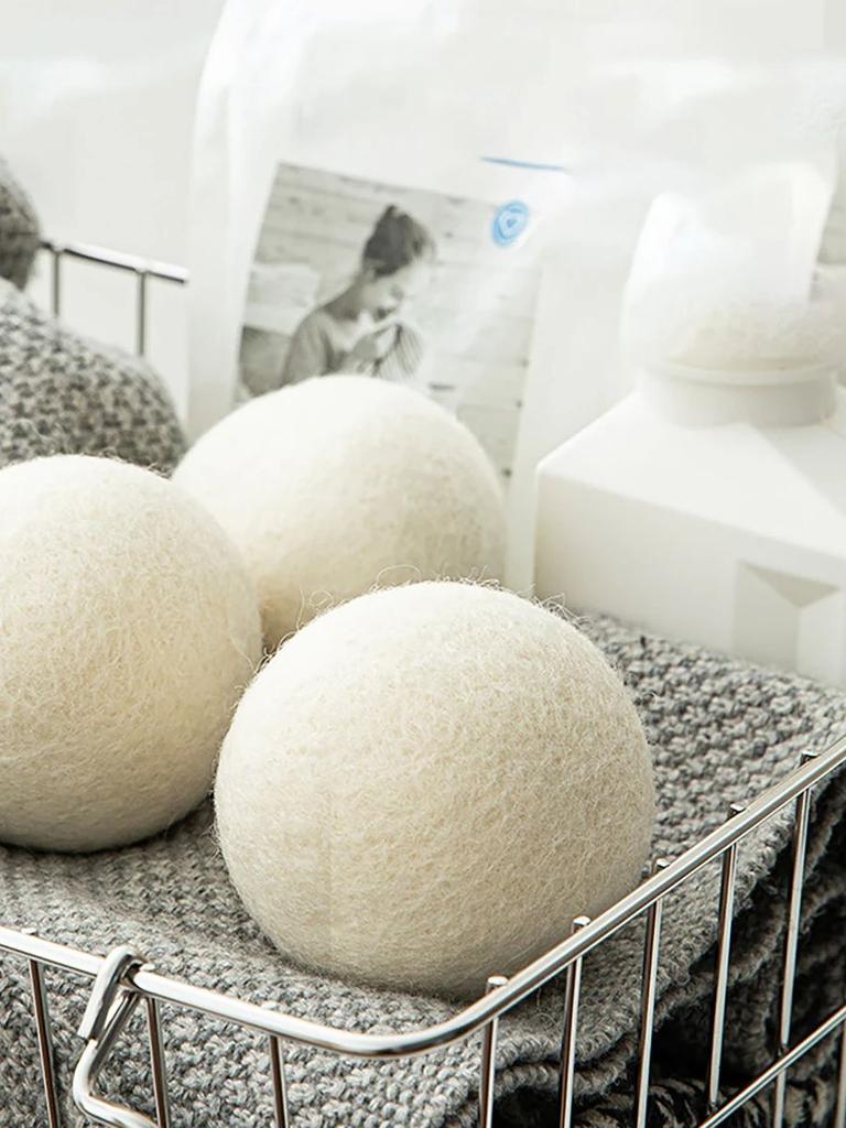 Wool Dryer Balls Reusable Natural Fabric Softener Laundry Washing Machine Accessories Home Washing 4/5/6cm Fleece Dryer Balls
