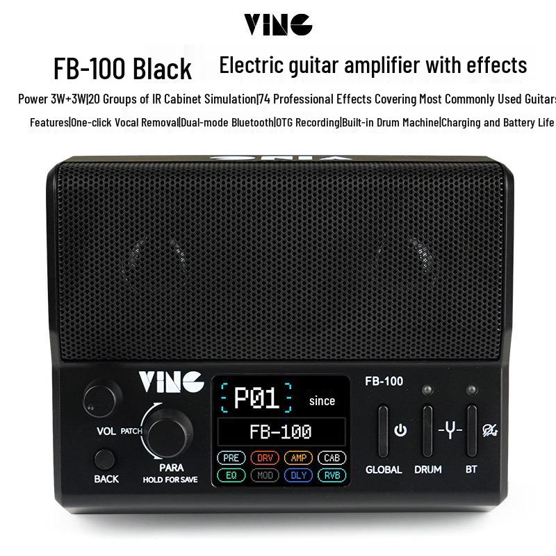 Ving FB100 Bluetooth Rechargeable Electric Guitar Amplifier with Multi-Effects, Portable for Outdoor Performances.