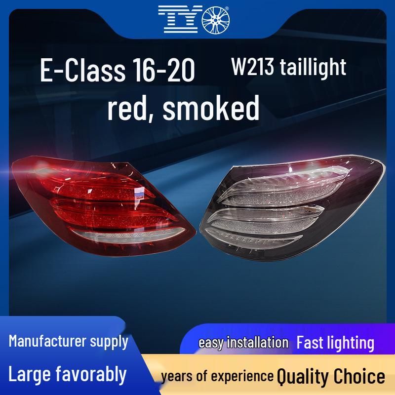 Compatible with Mercedes-Benz E-Class 2016-2020 W213 Taillight LED Sequential Turn Signal, Brake Light, Red To Black.