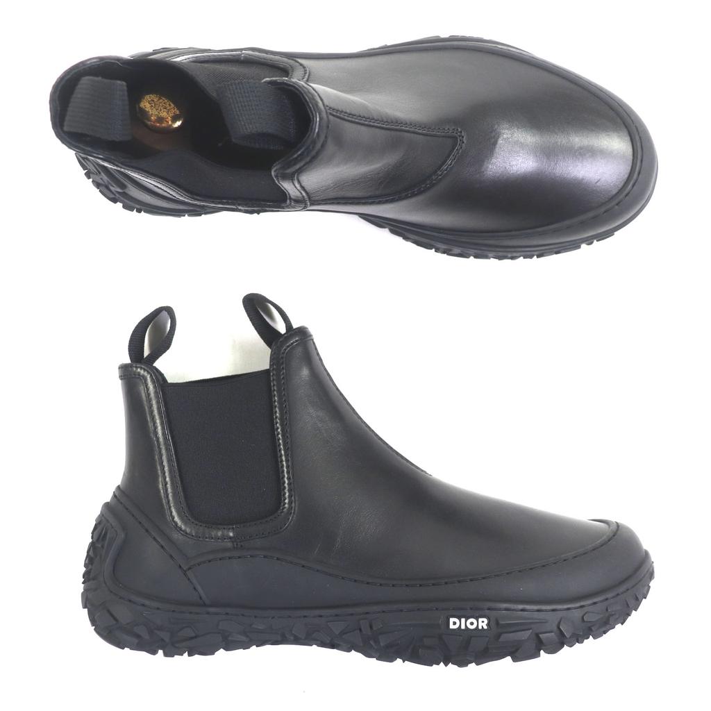 Excellent DIOR Short Boots B28 Black Leather Mens 41 Used